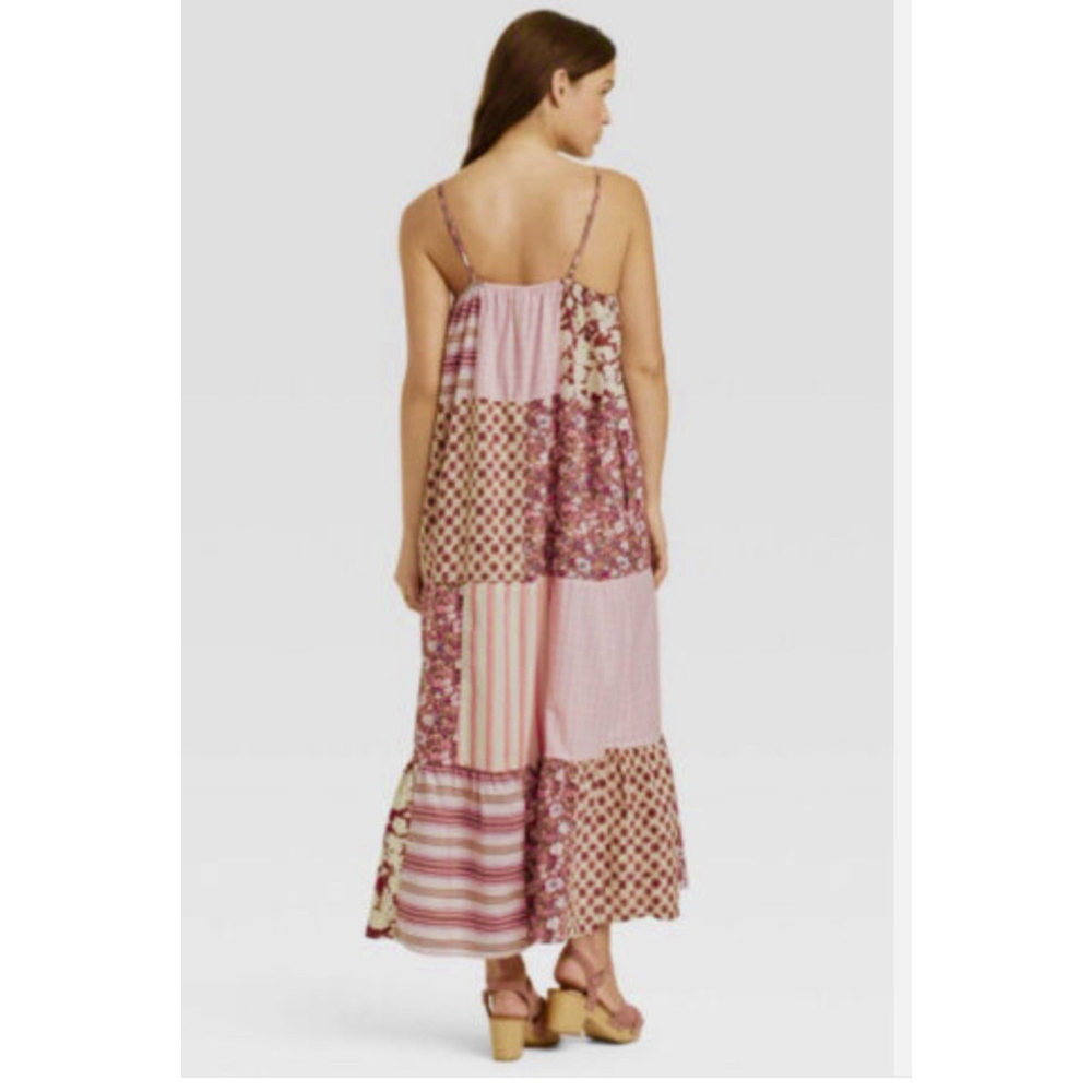 Universal Thread Patchwork Tiered Maxi Dress Smal… - image 3